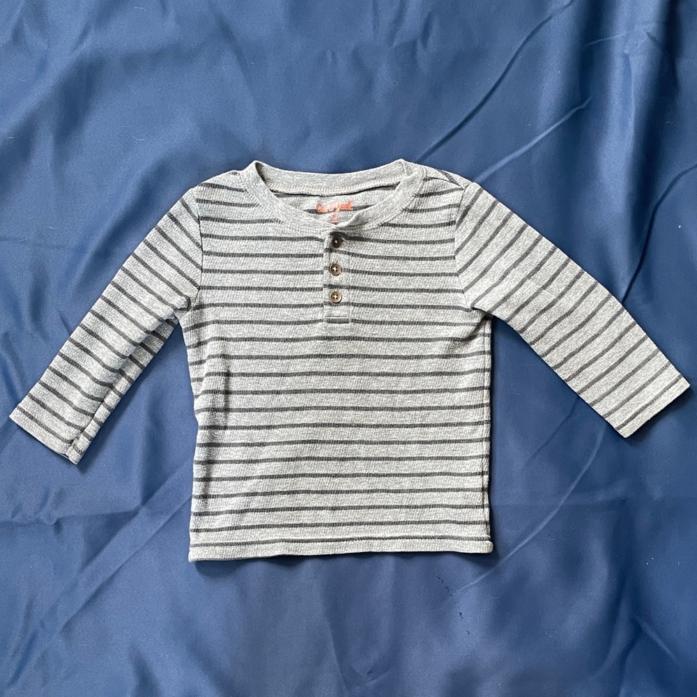 Gray striped long sleeve shirt